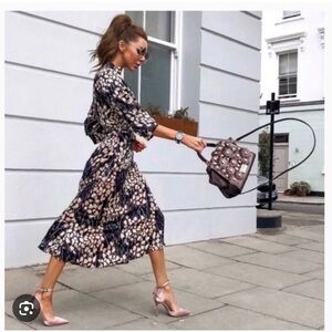 Limited Edition Richard Allen x H&M Print Women’s Dress Long Sleeve Silky